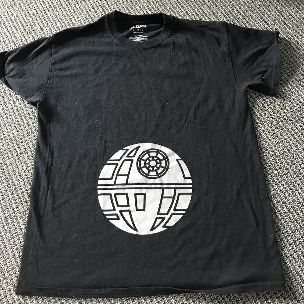 Star Wars Death Star Adult‎ Medium Black Short Sleeve Tee By Gildan